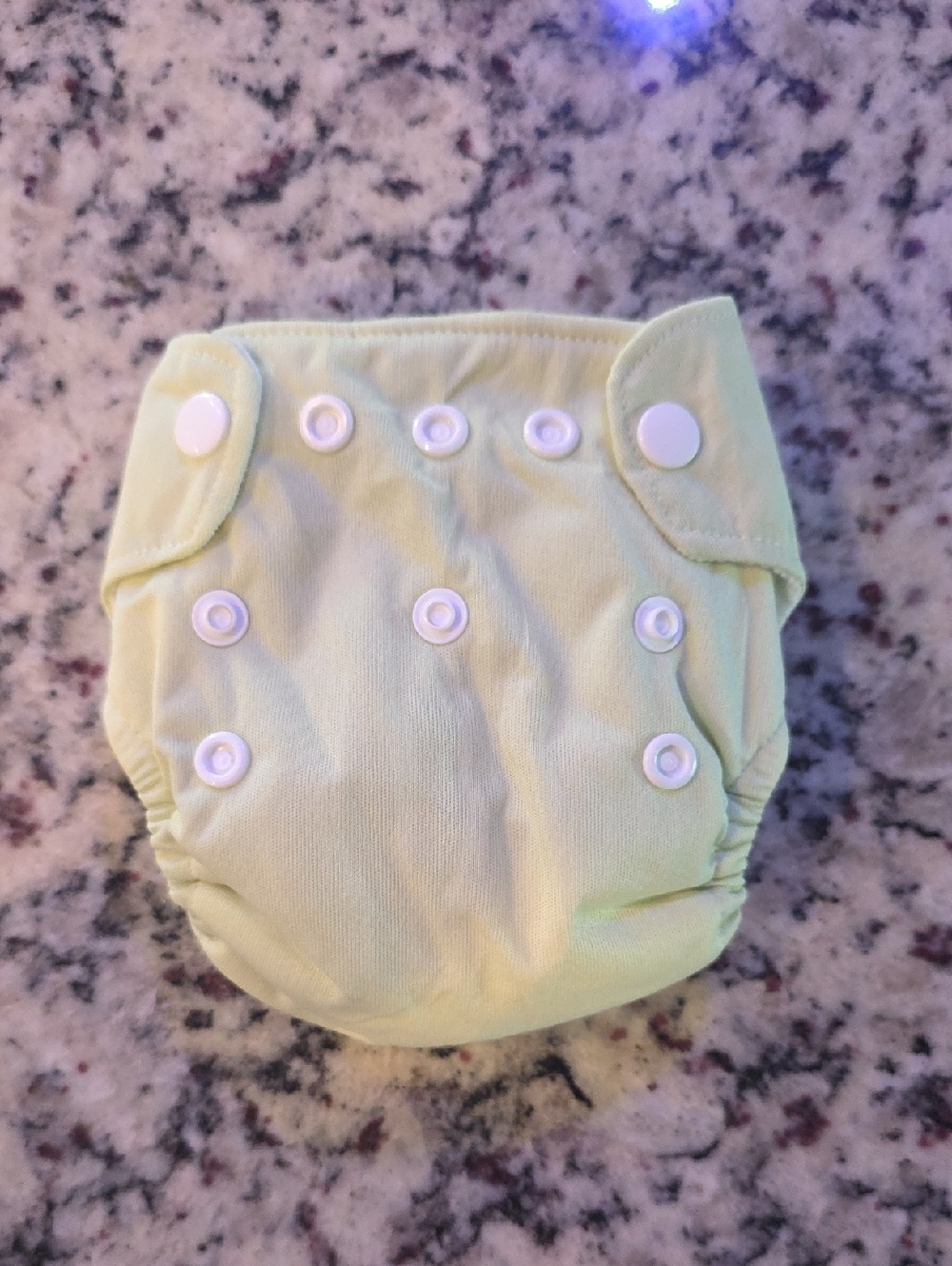 Light Green Adjustable Baby Diaper Cover with Snap Fastenings - Size Newborn